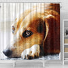 Beagle Dog Art Print Shower Curtains-Free Shipping