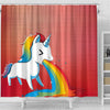 Rainbow Unicorn Print Shower Curtain-Free Shipping