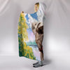 American Bulldog Print Hooded Blanket
