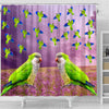 Monk Parakeet Parrot Print Shower Curtains-Free Shipping