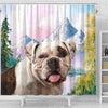 American Bulldog Print Shower Curtains-Free Shipping