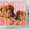 Bordeaux Mastiff On Pink Print Shower Curtains-Free Shipping