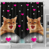 Somali cat Print Shower Curtain-Free Shipping