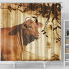 Red Brangus Cattle Print Shower Curtain-Free Shipping