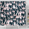 Border Collie Dog In Lots Print Shower Curtains-Free Shipping