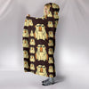 Bulldog Pattern Print Hooded Blanket