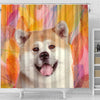 Cute Akita Inu Dog Print Shower Curtains-Free Shipping