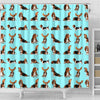 Basset Hound Dog Pattern Print Shower Curtains-Free Shipping