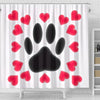 Dog Paws with Love Print Shower Curtain-Free Shipping