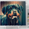 Rottweiler Dog Vector Art Print Shower Curtains-Free Shipping