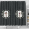 Cute Bichon Frise Dog Print Shower Curtain-Free Shipping