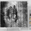 German Shepherd Black And White Print Shower Curtains-Free Shipping