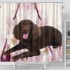 American Water Spaniel Print Shower Curtains-Free Shipping