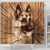 German Shepherd Print Shower Curtains-Free Shipping