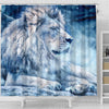 Snowy Lion Print Shower Curtains-Free Shipping