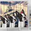 Boston Terrier Print Shower Curtains-Free Shipping