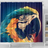 Blue And Yellow Macaw Parrot Vector Art Print Shower Curtains-Free Shipping