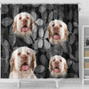 Clumber Spaniel On Black Print Shower Curtains-Free Shipping