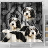 Cute Polish Lowland Sheepdog Print Shower Curtains-Free Shipping