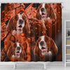 Cute Irish Red and White Setter Print Shower Curtains-Free Shipping