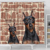 Miniature Pinscher Print Shower Curtains-Free Shipping