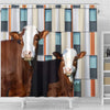 Simmental Cattle (Cow) Print Shower Curtain-Free Shipping