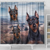 Lovely Miniature Pinscher Print Shower Curtains-Free Shipping