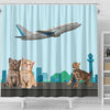 Happy Cats Print Shower Curtain-Free Shipping