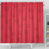 Butterfly Print On Red Shower Curtain-Free Shipping