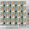 Poodle Dog Floral Print Shower Curtains-Free Shipping