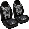 French Bulldog Art Print Black&White Car Seat Covers- Free Shipping