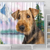 Cute Airedale Terrier Print Shower Curtains-Free Shipping