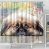 Funny Pekingese Dog Print Shower Curtains-Free Shipping