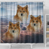 Icelandic Sheepdog Print Shower Curtains-Free Shipping