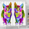 Lovely Cat Colorful Art Print Shower Curtains-Free Shipping