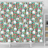 French Bulldog Floral Print Shower Curtains-Free Shipping