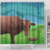 Amazing Danish Red cattle (Cow) Print Shower Curtain-Free Shipping