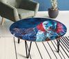 "Keep silence" Cat Print Circular Coffee Table
