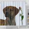Plott Hound Dog Print Shower Curtain-Free Shipping