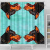 Doberman Pinscher Dog Vector Art Print Shower Curtains-Free Shipping