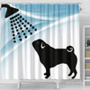 Cute Pug Dog Bath Print Shower Curtain-Free Shipping