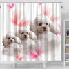 Cute Poodle Dog Print Shower Curtains-Free Shipping