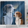 English Foxhound Print Shower Curtains-Free Shipping