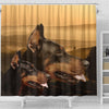 Dobermann Print Shower Curtains-Free Shipping