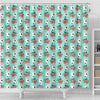 Bull Terrier Dog Floral Print Shower Curtains-Free Shipping