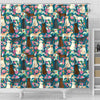 Labrador Dog Floral Print Shower Curtain-Free Shipping