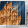 Finnish Spitz Print Shower Curtains-Free Shipping